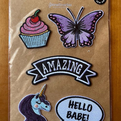 Patch set new from Stradivarius, iron-on and sew-on