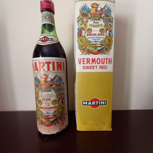 Martini Rosso vermouth like new, 1lt, 1970s, with box