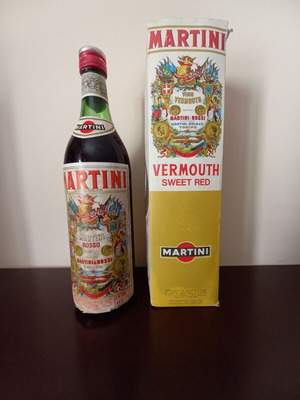 Martini Rosso vermouth like new, 1lt, 1970s, with box