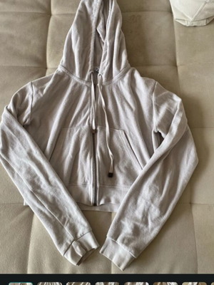 SugarFree white textured zip-up hoodie, size S
