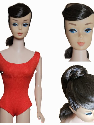 Vintage κούκλα Barbie Swirl Ponytail μεταχειρισμένη, αυθεντικό μαγιό