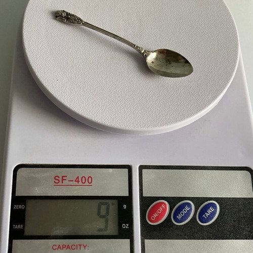 Silver 835 demitasse spoon used with cherub handle