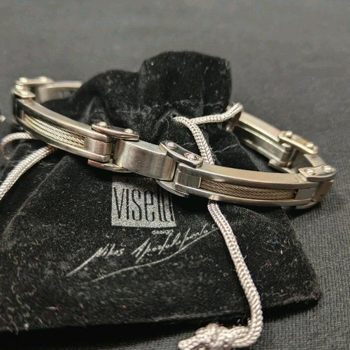Visetti stainless steel bracelet new, silver