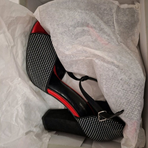Clara Barson polka dot sandals with red sole like new, size 40