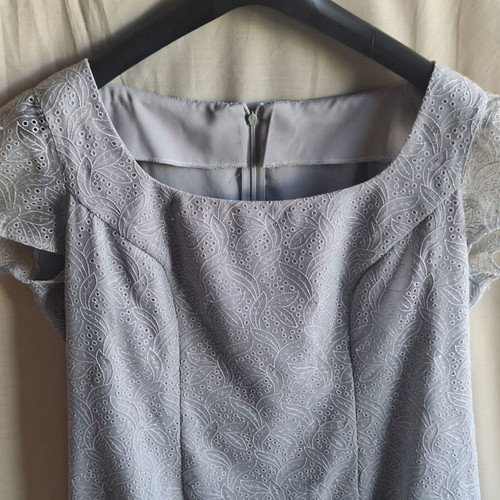 Grey Lace Midi Dress Large, like new