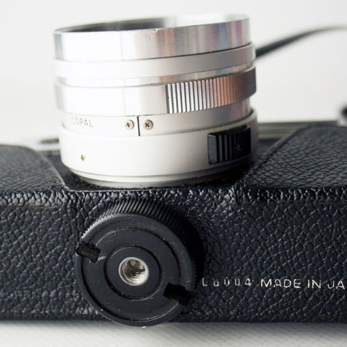 Yashica Electro 35 camera used with flash and case
