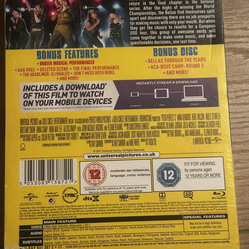 Pitch Perfect 3 Blu-Ray used with Greek subtitles