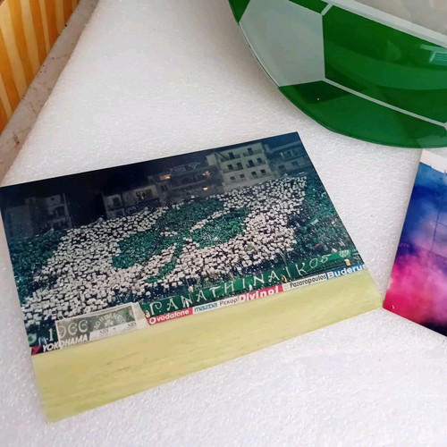 Panathinaikos vintage glass frame collectible in good condition