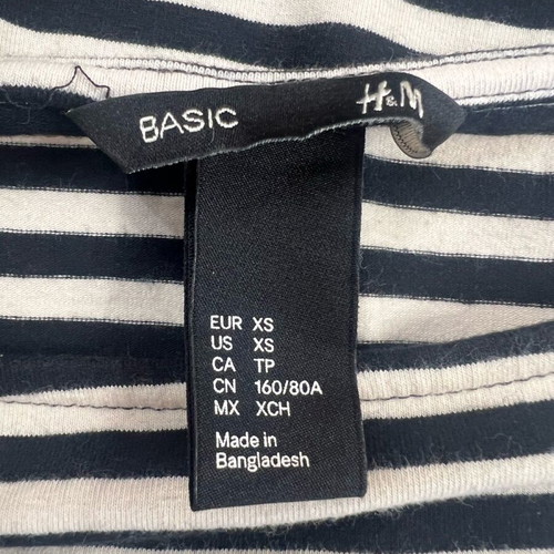 H&M women's striped dress size XS new, black and white