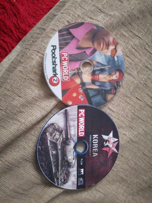 PC World games used, 2 DVDs Korea Forgotten Conflict and Pool Shark 2