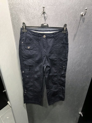 Cecil Jessy Navy Blue Cargo Capri Pants new, cotton