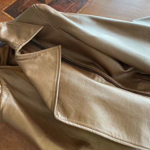 Biker jacket metallic gold like new, lamb leather, size 40