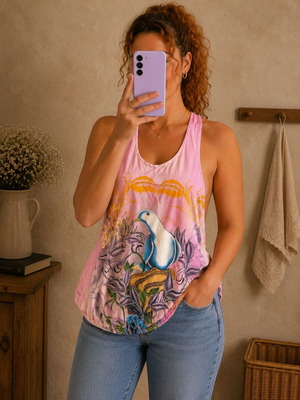Christian Audigier Lovebird Pink Top New L/XL
