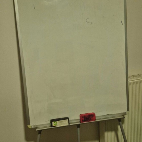 Flipchart seminar board with tripod, magnetic white