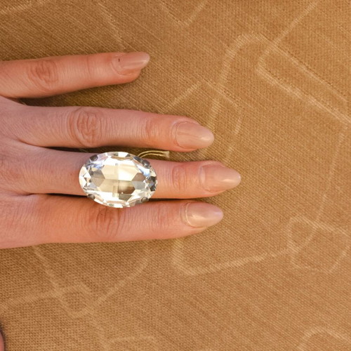 Ring with Swarovski stone adjustable new