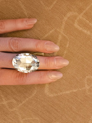 Ring with Swarovski stone adjustable new