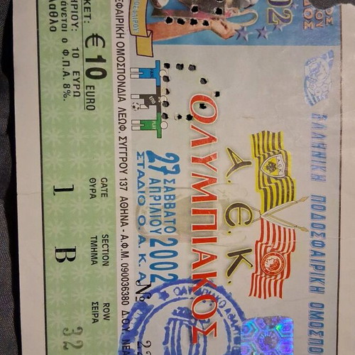 Used old collectible sports tickets