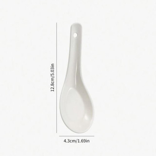 Set of 4 white ceramic spoons new