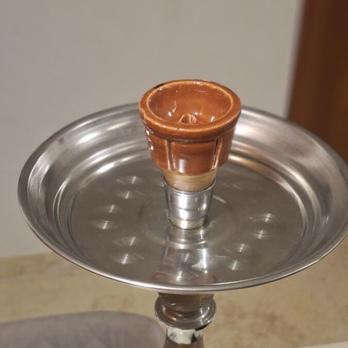Traditional handmade hookah used, carved, 68cm, without hose