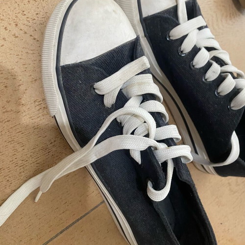 Black Canvas Platform Sneakers Miss Selfridge like new, size 38