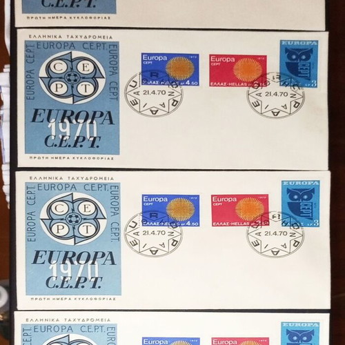 Φάκελοι γραμματοσήμα Europa Cept 1970 καινούργιοι, 4 τεμάχια