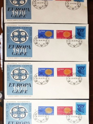 Φάκελοι γραμματοσήμα Europa Cept 1970 καινούργιοι, 4 τεμάχια
