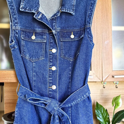 Denim dress for women, size 38, blue