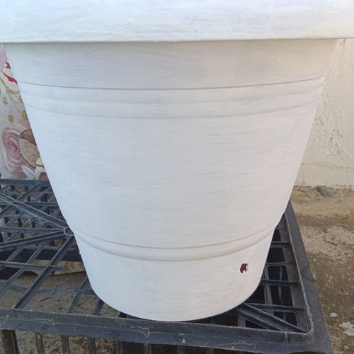Flowerpot painted, used, diameter 24cm, height 23.5cm