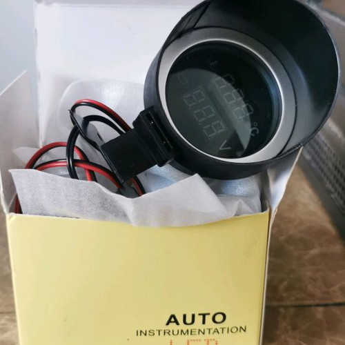 Voltmeter with temperature sensor new for car, boat, motorcycle