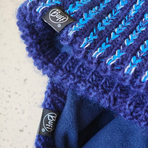 Buff knitted Polartec fleece neck gaiter and beanie set