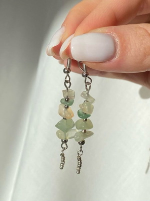 Handmade earrings made to order with glass chips and stainless steel hooks
