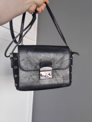 Black leather (PU) crossbody bag like new