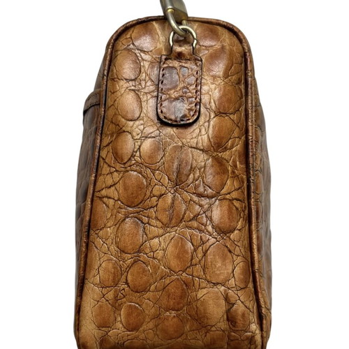 Salvatore Ferragamo vintage δερμάτινη τσάντα ώμου μεταχειρισμένη, καφέ