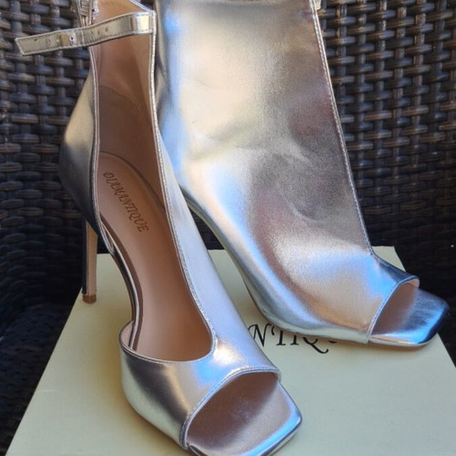 Silver sandals boots size 39 new