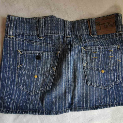 G-Star RAW denim mini skirt with vertical stripes