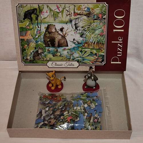 Mowgli puzzle set with 2 figures, 100 pieces