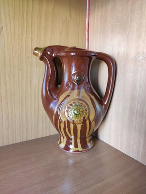 Ceramic jug 66 years old with glossy glaze like new
