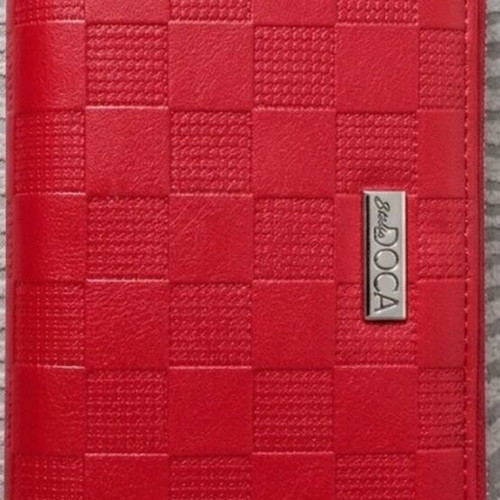 Doca red large wallet used with multiple card slots and zipper compartment