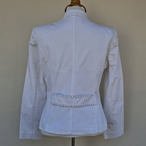 Cinnamar jacket white with embroidered details like new, size 48