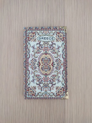 Notebook diary Greece with hard fabric cover 14x8 cm new