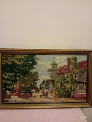 Embroidery framed artwork used 60×40