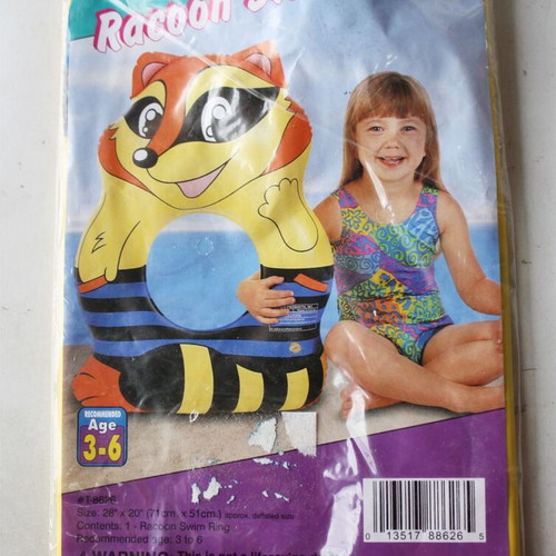Racoon inflatable swim ring 71x51cm new Sunco 2001
