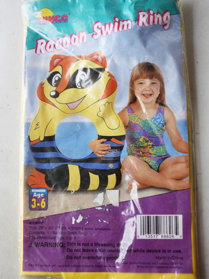 Racoon inflatable swim ring 71x51cm new Sunco 2001