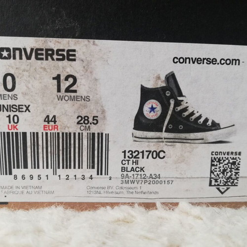 Converse Chuck Taylor new black leather shoes with white