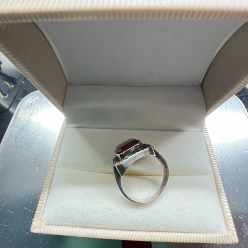 Silver ring with brown stone like new