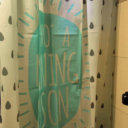 Shower curtain new 180x180 waterproof with I'm not a morning person logo