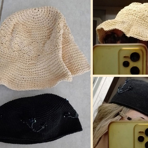 Two summer knit hats, one Marks & Spencer, size 57cm, like new