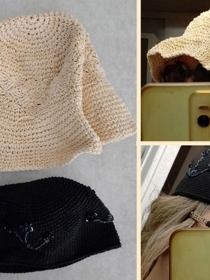 Two summer knit hats, one Marks & Spencer, size 57cm, like new
