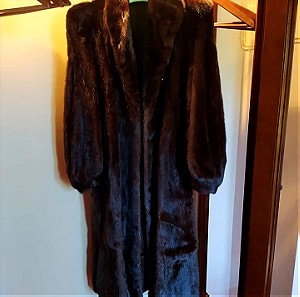 Γούνα παλτό απο μονοκόμματο αυθεντικό Βιζον