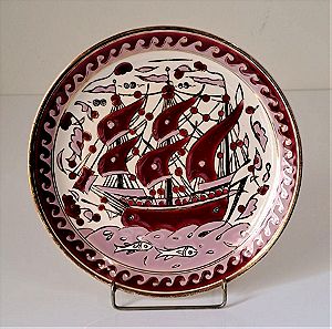 Keramikos Διακοσμητικό Πιάτο Τοίχου Ø24,5cm Rhodes Hand made Greece #01104